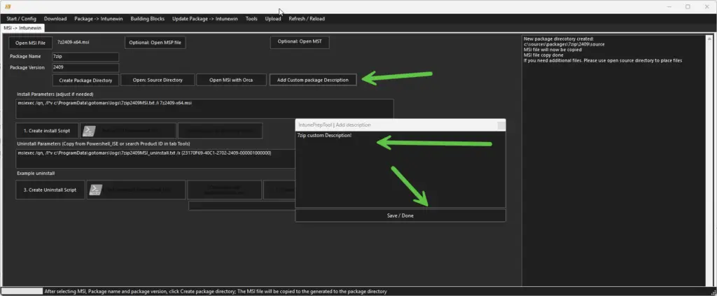 IntunePrepTool Custom Description