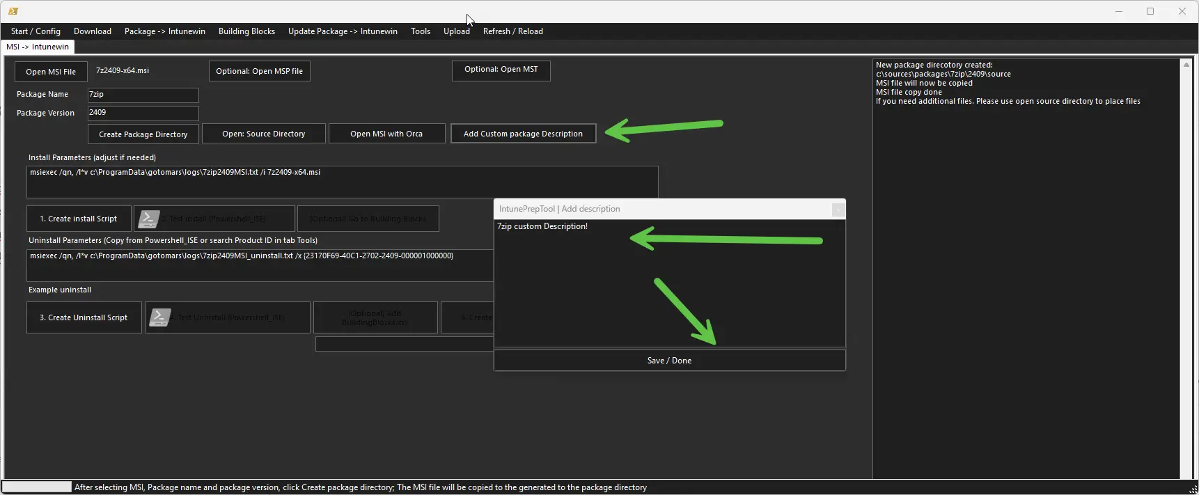 IntunePrepTool Custom Description